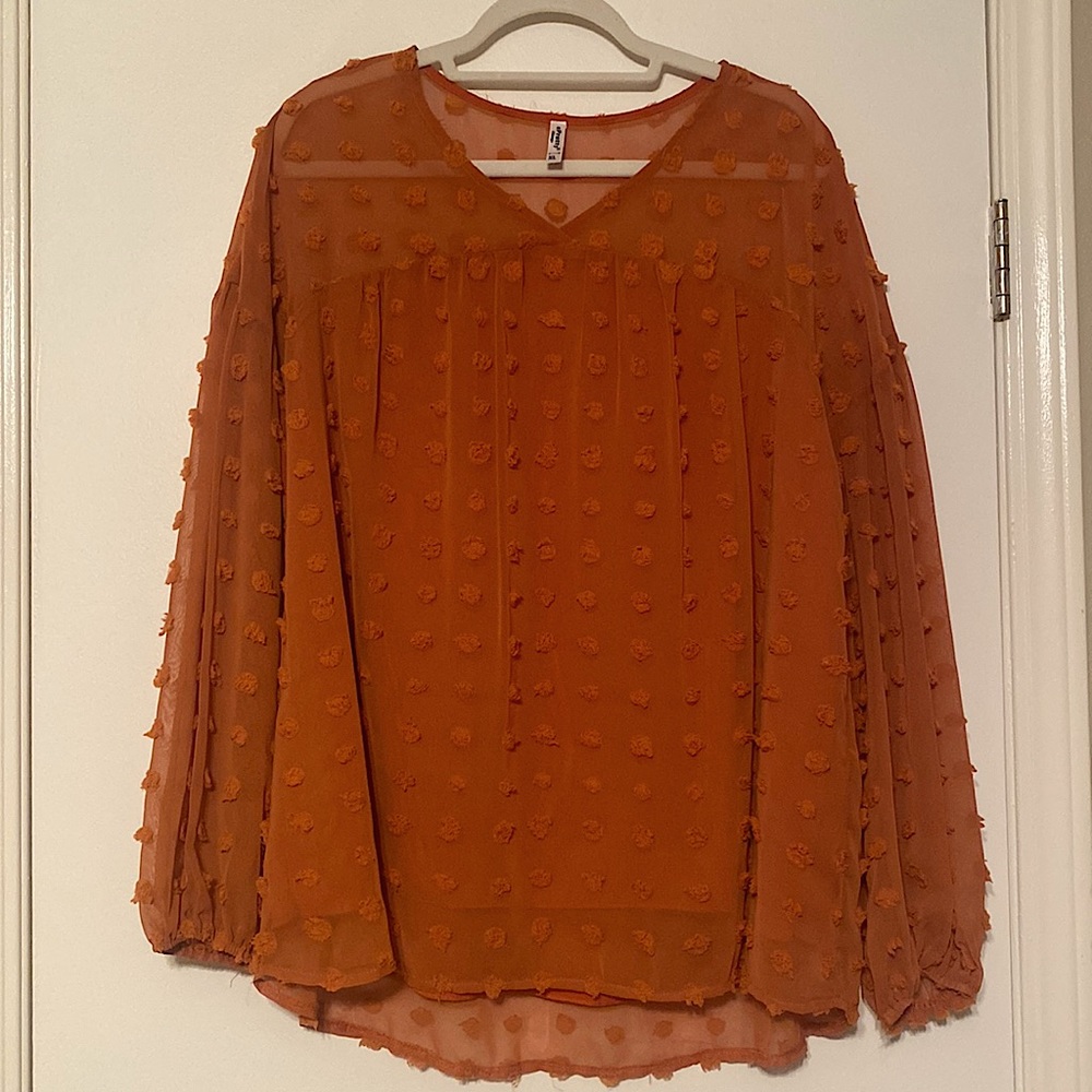 XL Burnt Orange Blouse - ePretty